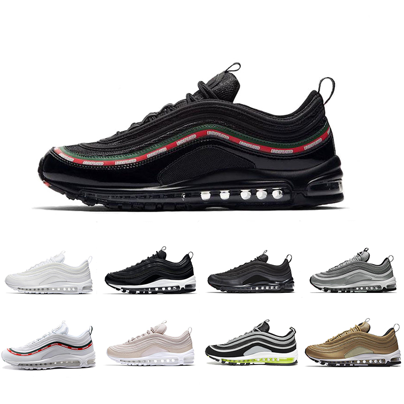 

2020 New 97 Men classic Outdoor shoes 97s triple Black White Sliver Bull Trainers Cushions Breathable Mens women sneakers Shoe 36-46