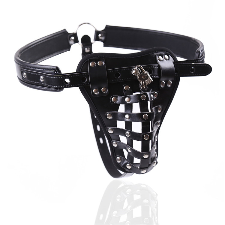 Complet Mâle Chasteté Ceinture Appareil Acier Inoxydable hauteur hip bleu 16