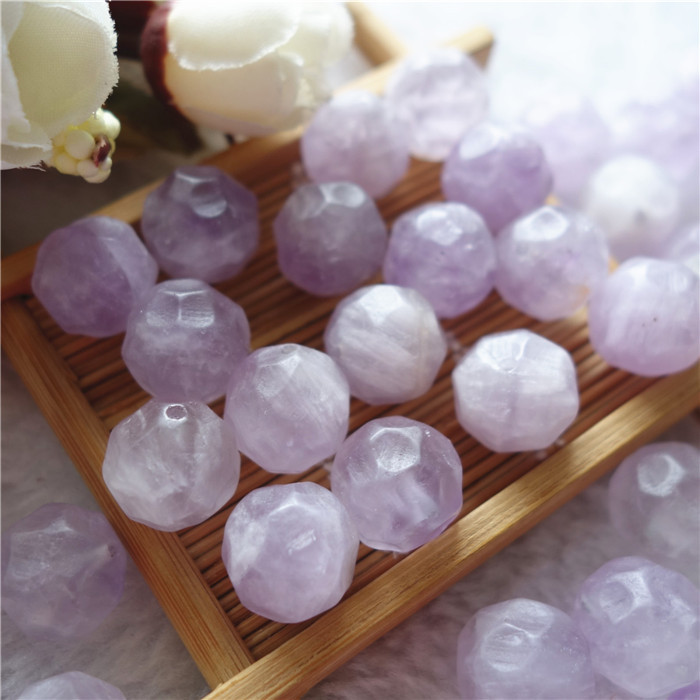 

Hot Lavender Natural Amethyst Beads Matte Facet Round 12-14mm Loose Gemstones For Diy Bracelet Jewelry 30pcs/Lot