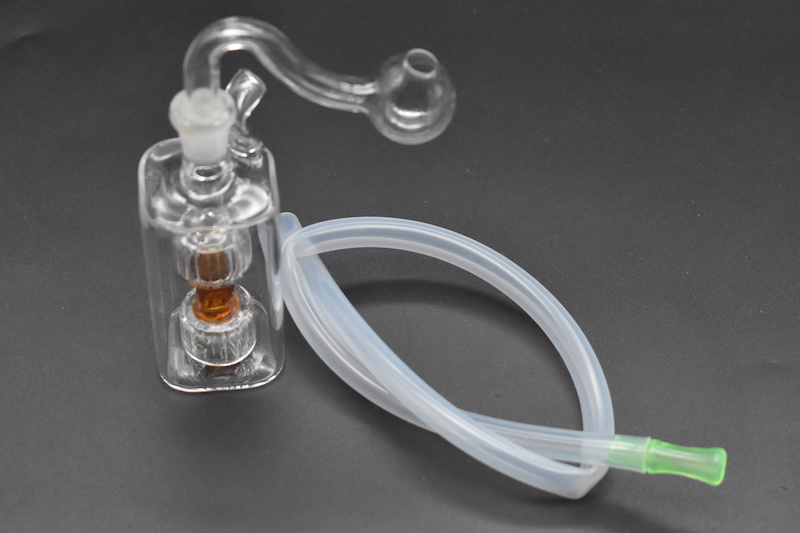 

New Glass Water Bong thick pyrex Recycler Oil Rigs percolater bubbler water pipe with Hose glass ash catcher oil burner pipe