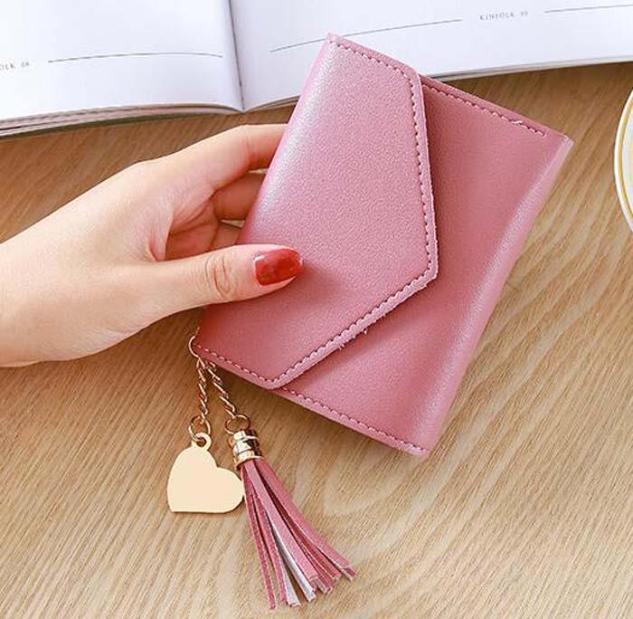 

Famous Brand New wallet with gift box short Wallets Card Holders for Men women purse Clutch Bags Free Ship, Pink