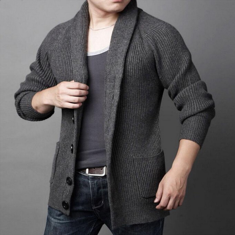 VXO Men autumn plus size Cardigans Men Casual Sweater Thick Warm Autumn Winter Male Single Breasted Cardigan Masculino