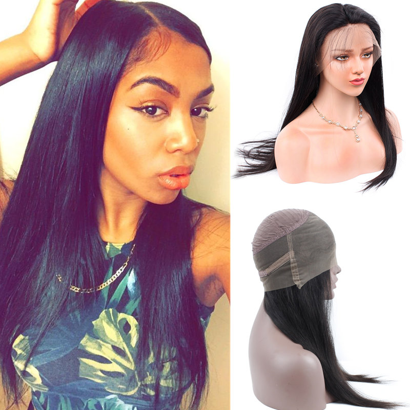 

Malaysiay Human Hair Wigs for Black Women Malaysian Silk Straight 360 Lace Frontal Wigs with Baby Hair Lace Human Hair Wigs, Natural color