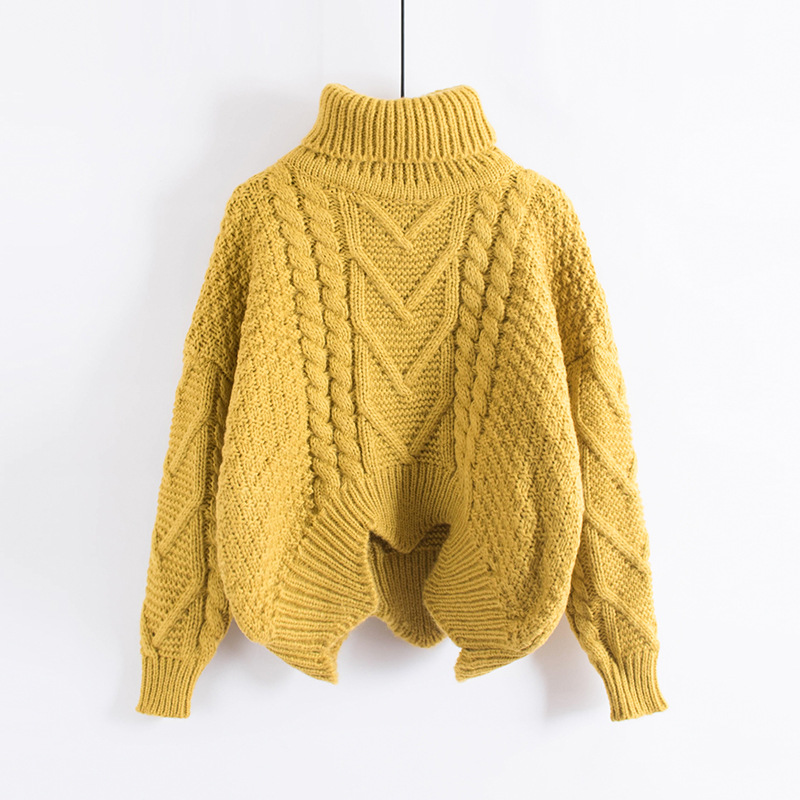 2018 Autumn Winter Women knitted pullover women short bat sleeve lazy sweater lady's sweater Womens Female pull femme Pullovers