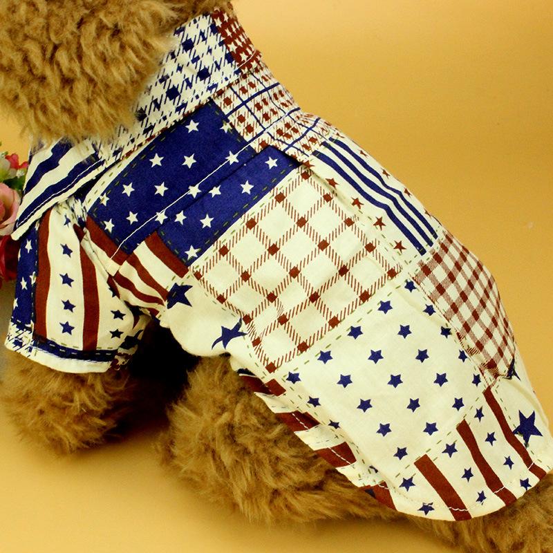 

Flag Dog Clothes T Shirt Cotton Lovely Cat Pet Clothes Vest Suit Clothing For Small Dog Clothing Mascotas Pet supplies Wholesale, 01