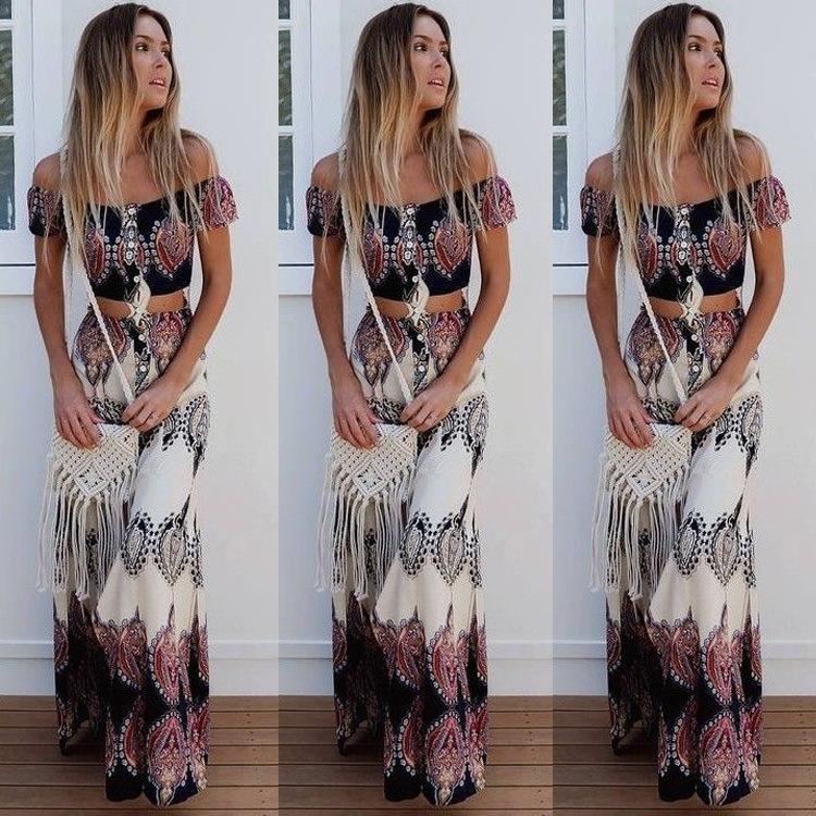short top and long skirt dress