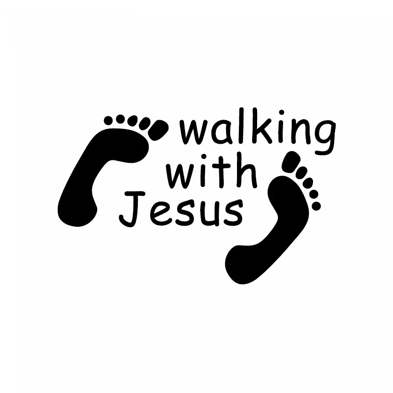 

creative Jesus car sticker walking with Jesus vinyl car decorative decal CA-0074