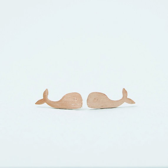 

2018 The latest elements whale stud earrings silver plated Marine animal stud earrings for women wholesale, Golden;silver