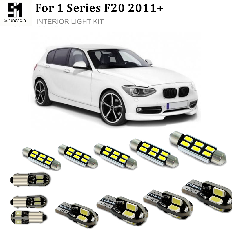 

Shinman 14pcs Car LED Interior Light Kit Error Free Auto Led Bulbs For BMW F20 accessories 2011+ led interior lighting