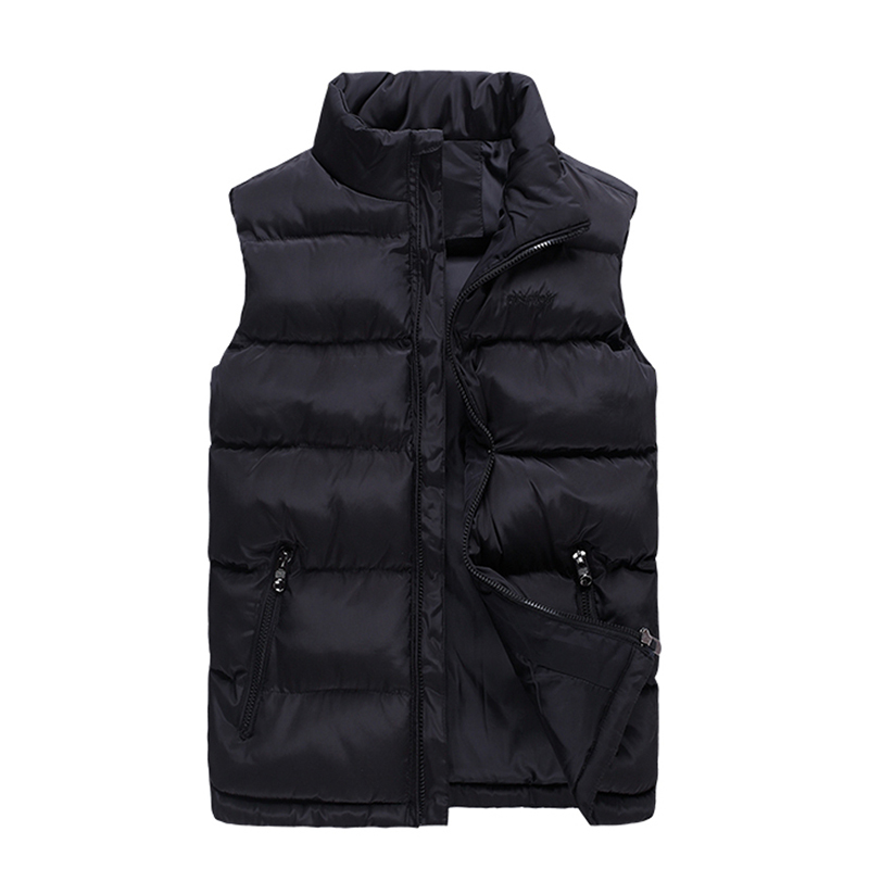 

6XL Plus Size Sleeveless Jacket Waistcoat Men 2018 New Solid Women Puffer Vest Cotton-Padded Winter Coat Casual Male Vest Zipper, Black;white