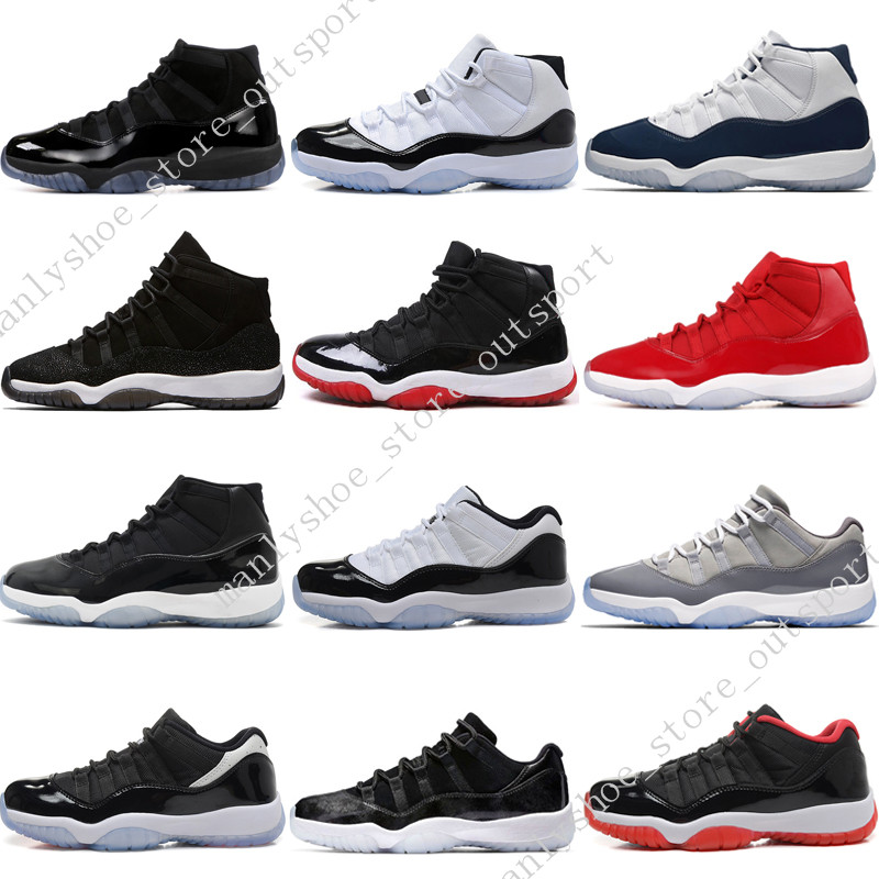 New 11 11s Cap and Gown Prom Night Mens Basketball Shoes Gym Red Bred PRM Heiress Black Stingray Barons men Sports Sneakers WOMENS 8