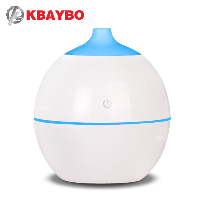 

kbaybo medium diffuser 130ml ultra-quiet aroma humidifier wood grain 7 color led cycle soothing lampshade for home office usb connection