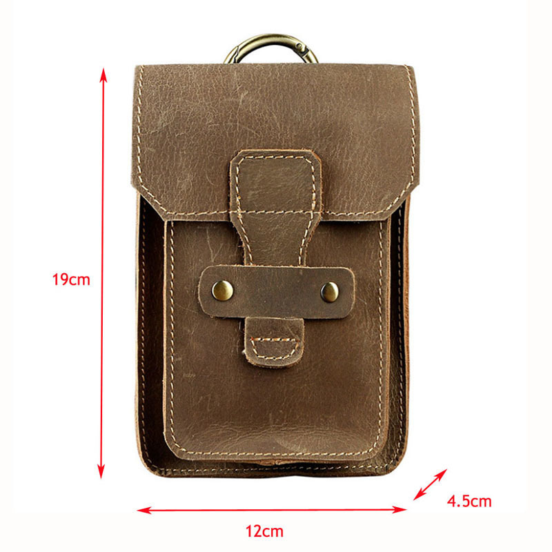 Genuine Leather Fanny Pack Men/'s Loop Skin Case Purse Belt Cell Phone Waist Bag