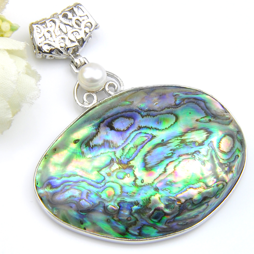 Green Abalone Shell De Madre Perla Perlas de doble cara para Jewllery haciendo