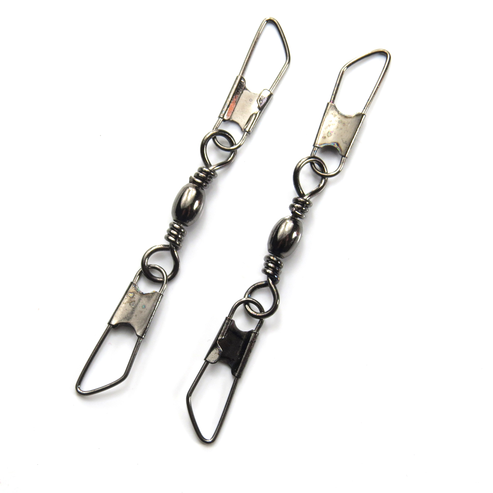 1000 pieces/lot Fishing Barrel swivels with double safety snap Terminal Tackle A shape snap-image-410134470