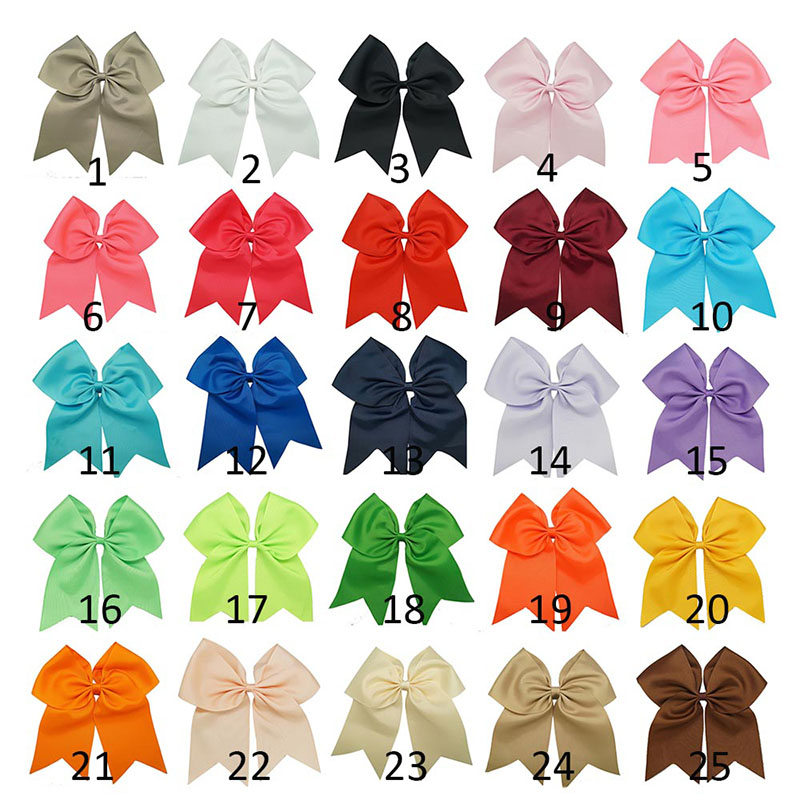 

15pcs/lot 8'' Large Solid Ribbon Cheer Bow With Alligator Clips Cheerleading Dance Hair Bows For Girls Barrette Hair Accessoires, Pls leave order message to choose colors