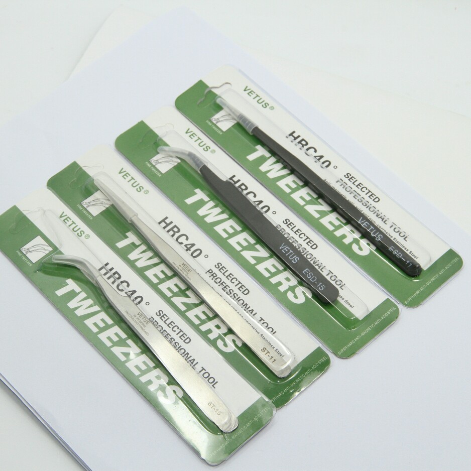 

Wholesale-Brand Stainless Steel Pair of Tweezers Professional Make Up Kit Curved Straight Graft Tweezers Eyelashes Extension Tool