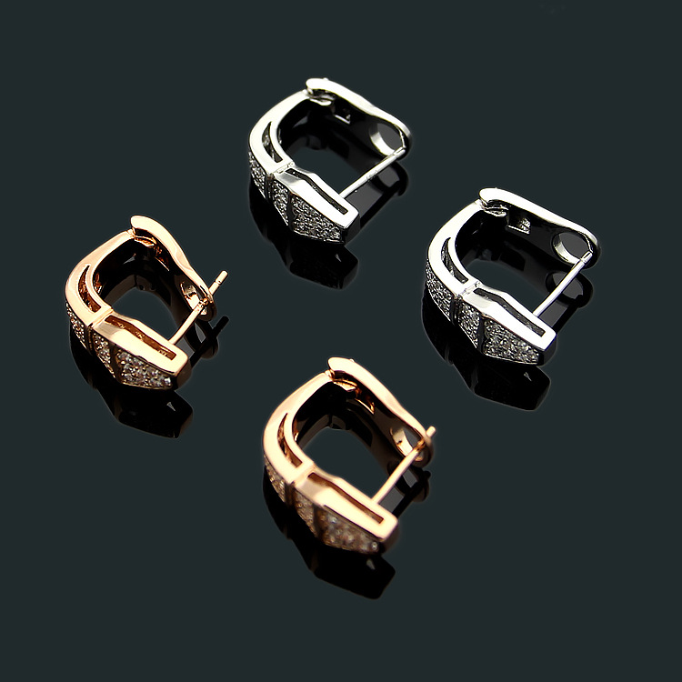 

New high quality fashion brand titanium steel earrings 18K rose silver snake bone type couple earrings come with dust bag