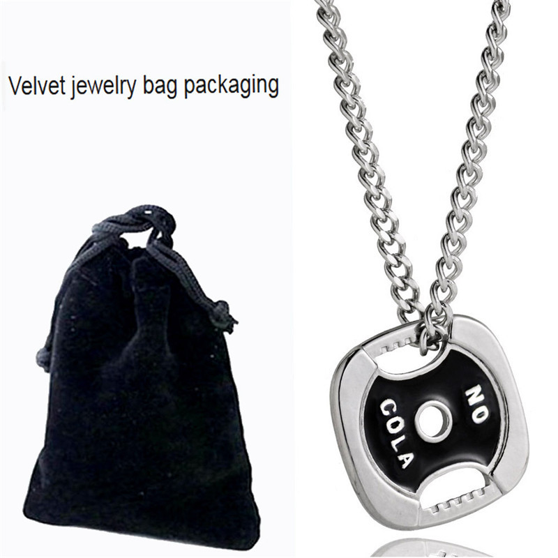 

Men Weight Lifting Pendant Necklace Stainless Steel Chain Workout Dumbbell Barbell Weight Plate Charm Gym Fitness Jewelry