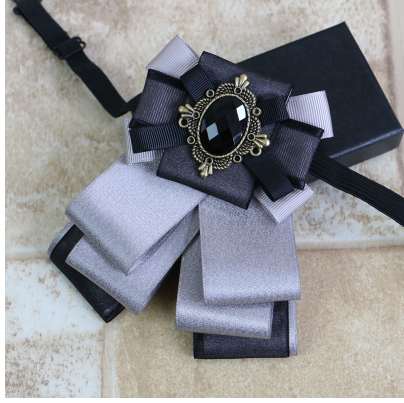 

New Unisex Business Wedding Party Collar Neck Wear Cravat Accessories Casual Groom Rhinestone Bow Ties, Black;gray