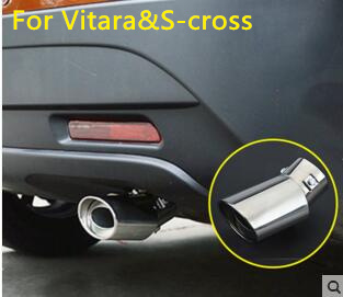 

For Suzuki Vitara S-cross 2014-2018 car stainless steel Styling muffler,external end pipe decoration outlet,exhaust tail outlet