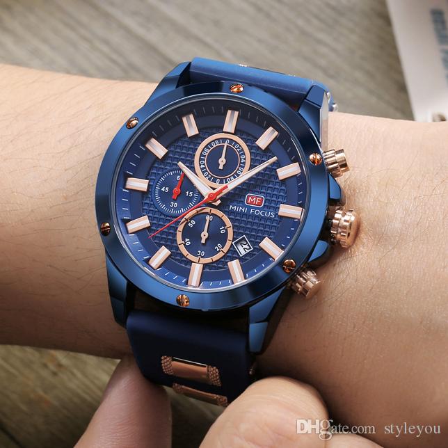 FOCUS Montre de luxe Montre pour hommes Chronographe Horloge à quartz Montres pour hommes Top Marque Casual Militaire Montre de sport pour hommes