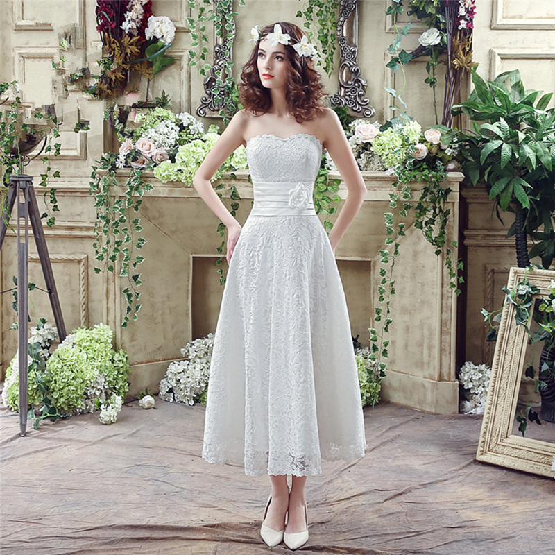 

2018 New Fashion Lace Flower A-Line Wedding Dresses With Appliques Pleat Lace Up Plus Size Bridal Gowns Vestido De Novia BA01, Same as image