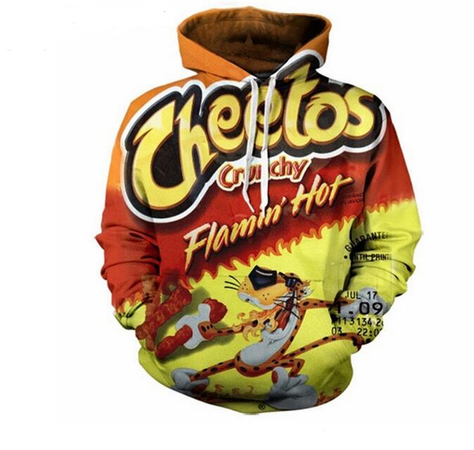 

Newest Fashion Womens/Mens Harajuku Style Flamin Hot Cheetos Funny 3D Print Casual Crewneck Hoodies Plus Size L0M0026, Multicolor