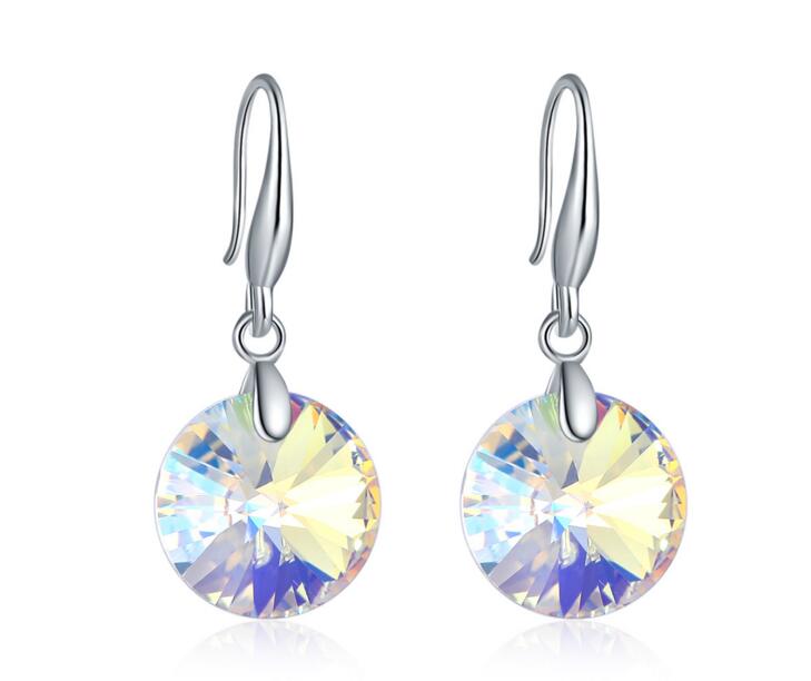 

Round Earrings Crystal pendant eardrop Chandelier Dangle Made with SWAROVSKI ELEMENTS for 2018 Mother's Day women gift