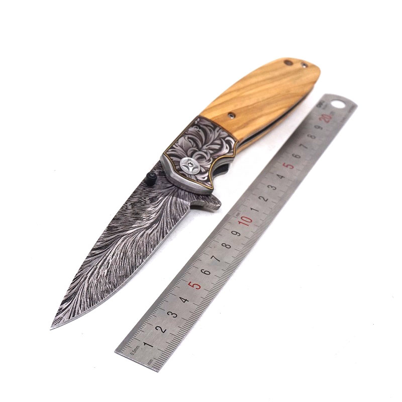 

Pocket Hunting Knife Utility Knife 3CR13 Blade Wood Handle Folding Tactical Survival Knives EDC Tools Outdoor Camping Multitool