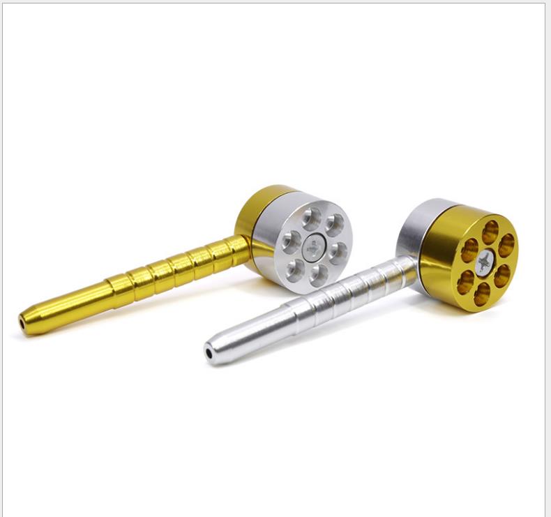 

The New 12 Cm Long Revolver Rotating Aluminium Alloy Pipe Personality Pipe