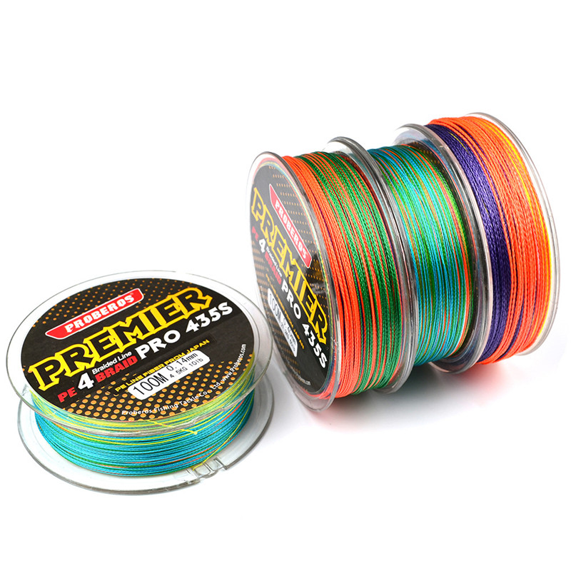 

Mix 5 colors 4 Strands Braid wire Super Strong Saltwater Ocean fishing Lines 100m PE Braided Fiber From Japan 20LB~100LB