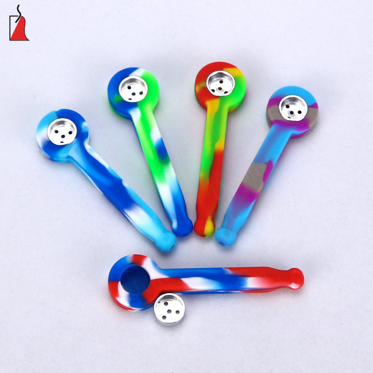 

mini silicone pipes Portable smoking pipe cheap rubber hand spoon pipes Tobacco smoking pipes free shipping