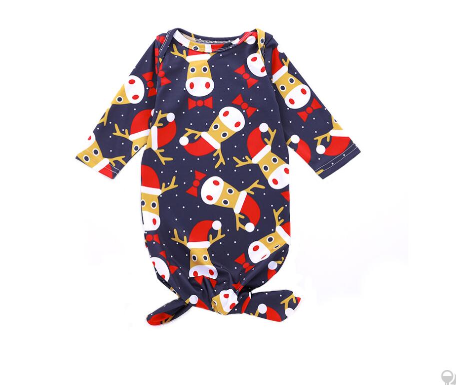 

Baby Christmas Sleeping Gown Infant Christmas Spring and Autumn Round Neck Nightgown Kids Cartoon Clothes ZHT 066, As picture