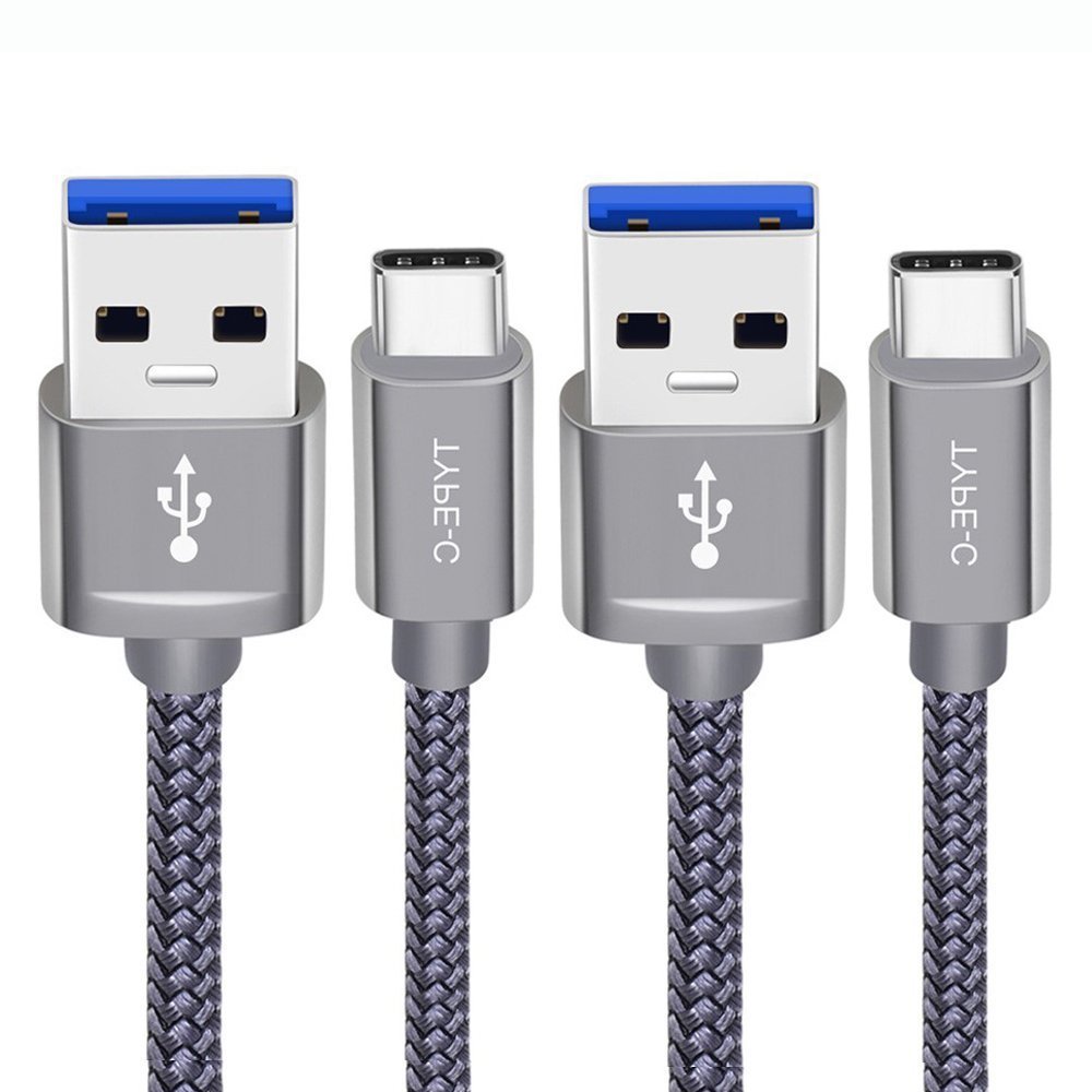 

USB Type C Cable,( 6.6FT)USB A 3.0 to USB-C Fast Charger Nylon Braided Cord for Samsung Galaxy S9 S8 Plus, Gray