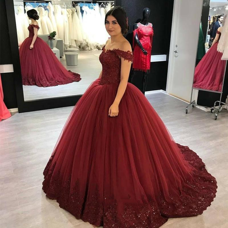 

Burgundy Prom Dresses 2022 Off Shoulder Lace Bodice Appliques With Beads Princess Tulle Formal Evening Dresses Party Gowns MP194, Royal blue