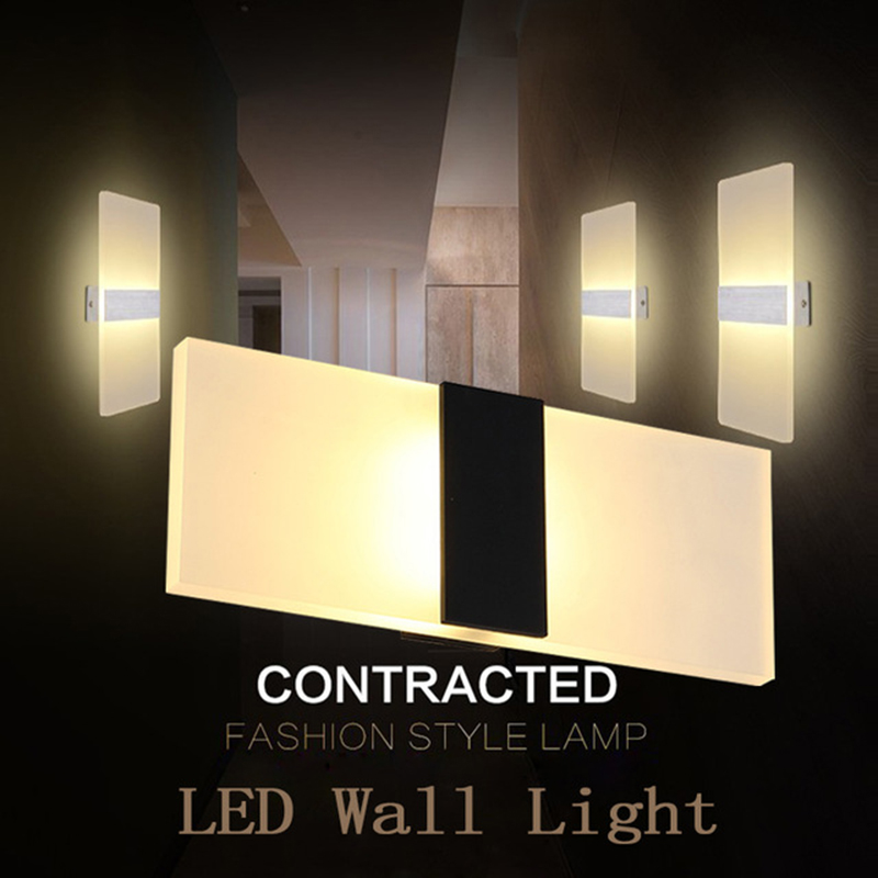 

Modern Led Wall Lamp AC90-260V 3W 6W 9W 12W Wall Mounted Sconces Indoor Stair Light Fixture Bedroom Bedside Living Room Home Hallway