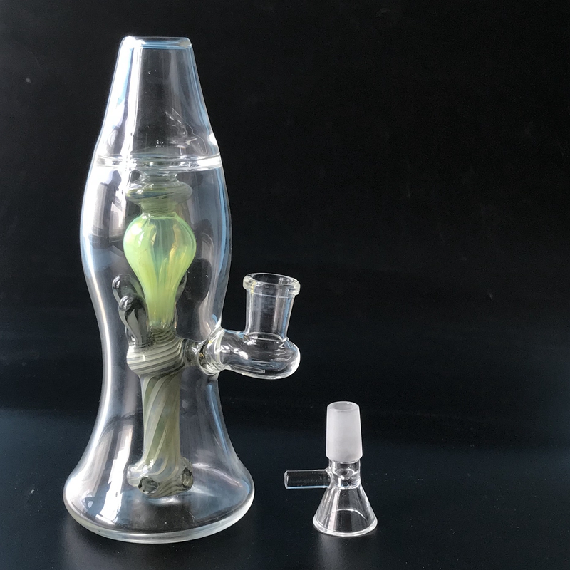 

Lava Lamp Shape Bong Smooth Glass Water Bongs 14mm Joint Water Pipes Small Oil Rig Lava Lamp Dab Rigs Heady Glass Bubbler XL-LX3