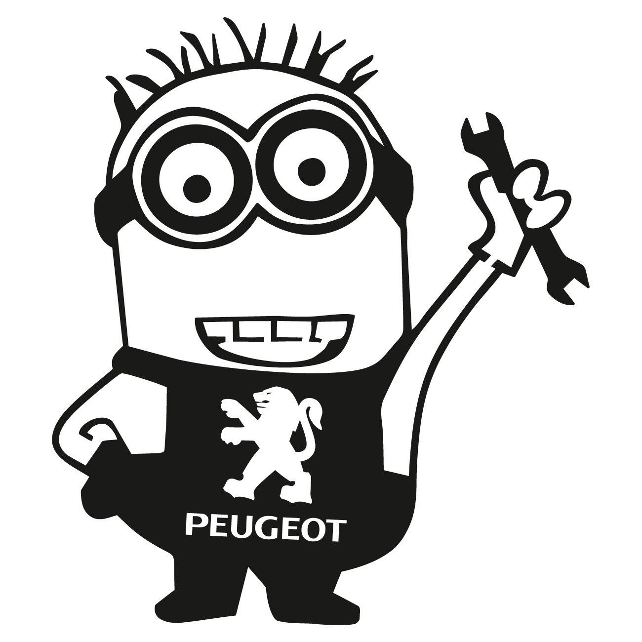 

Minion Worker Peugeot Car Sticker Decal Vinyl Funny JDM Dope Bumper