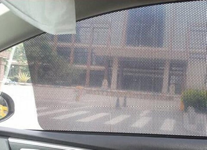 

Black Car Window Sun Shades Film Mesh Cover Visor Sunshades PVC Sticker For Window Headlight Cover