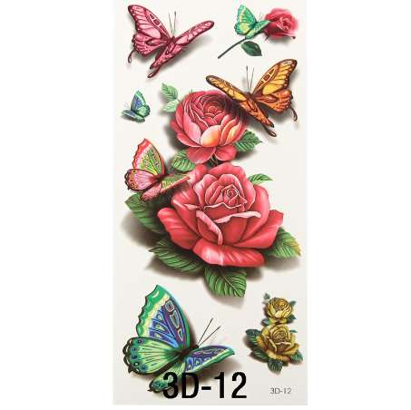 

Sexy Red Rose 3d Temporary Tattoo Body Art Flash Tattoo Stickers Waterproof Henna Tatoo Selfie Fake Tattoo Sticker
