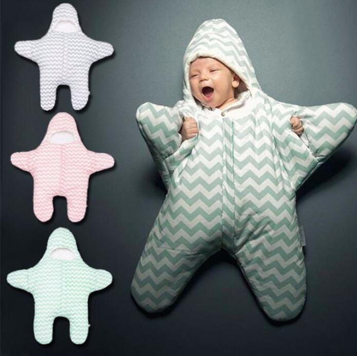 

New Arrival Cute Starfish Baby Sleeping Bag Winter Baby Sleep Sack Warm Baby Blanket Swaddle Sleepsacks