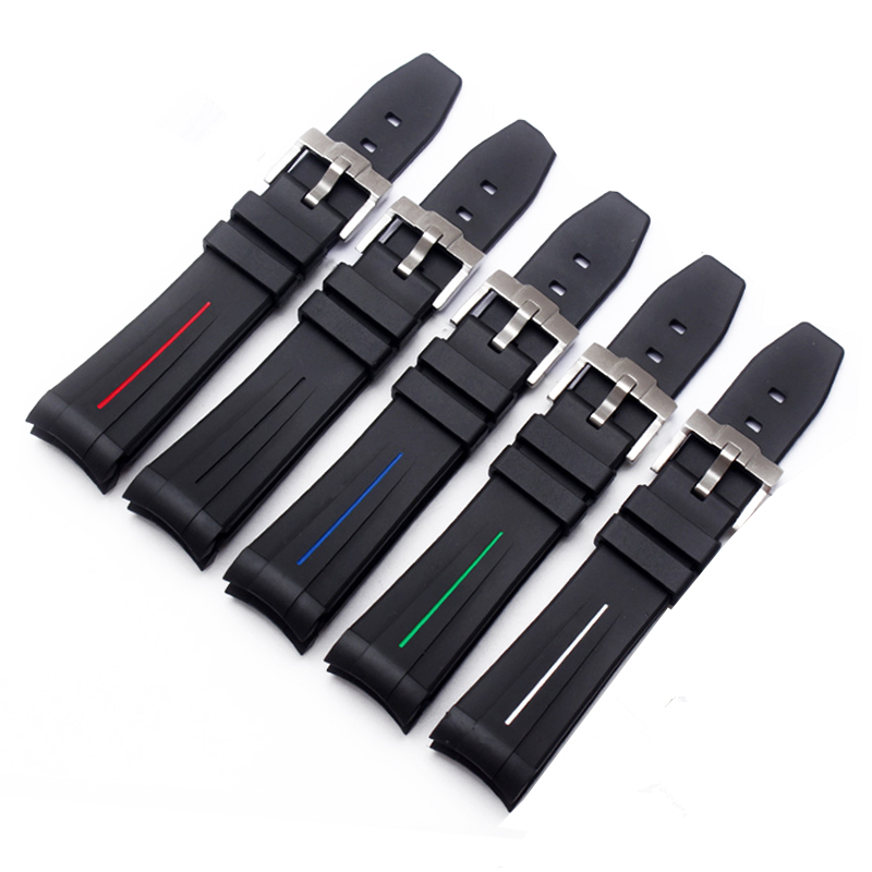 

20MM Silicone Rubber Watch Band Strap for Rolex GMT/Submarine Wristband, Black;brown