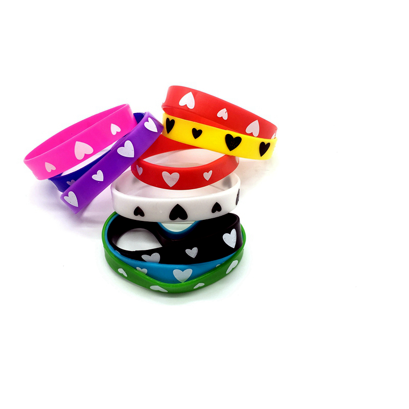 

New Elastic Jelly Silicone Bracelet Mixed colors wide Rubber wristbands for men women's jewelry Cuff Fashion Accessories Kind Heart love Gifts