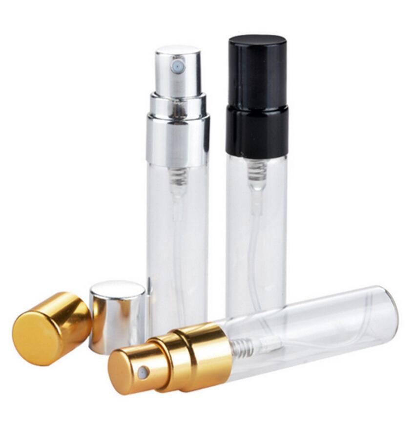 

5ML Mini Portable Colorful Glass Perfume Bottle With Aluminum Atomizer Empty Cosmetic Containers For Travel free shipping