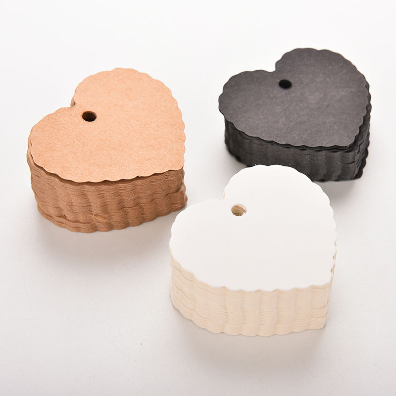 Vente en gros- 100pcs étiquette carte vierge bagages tags Cartes de vœux cardiaque Cartes de vœux Kraft Fête de mariage Valentin Cadeau de la Sai