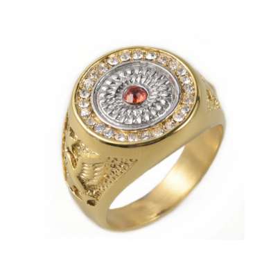 

Hip hop Men's Ring Wholesale Fashion Titanium Steel Ring Military Ring Gold Business Custom US 7 to 15 size