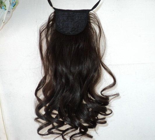 

Easy Ponytail Hairstyles Clip In Human Ponytail Hair Extensions pretty curly Drawstring pony tail wet wavy Virgin Curly pony tails 120g