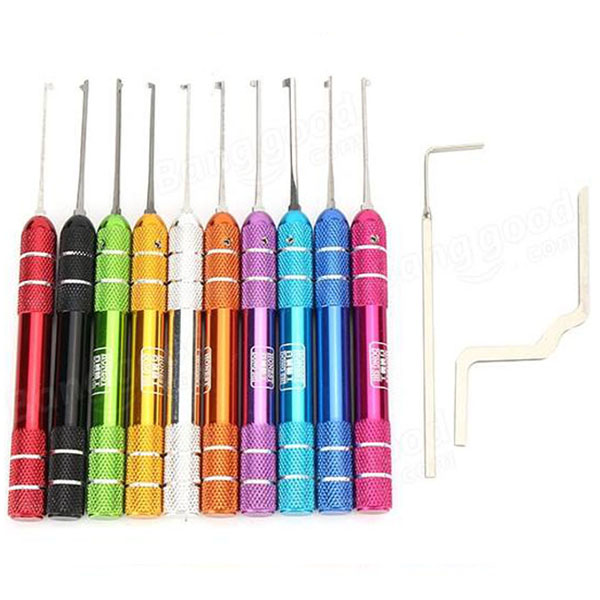 

honest 10 piece dimple lock pick set w colorful handle beautiful hard case superb dimple lock picking kits for dimple locks