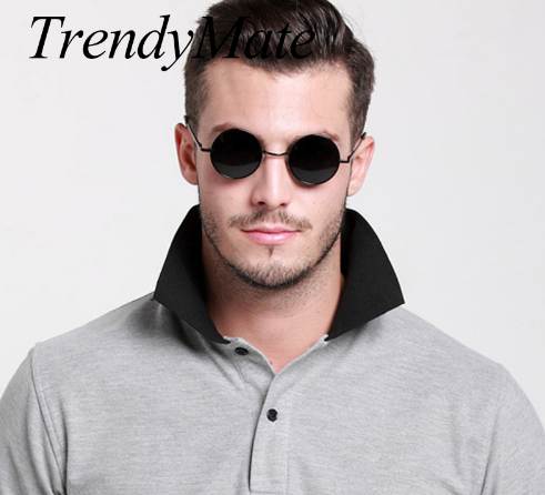 

High Quality Vintage Polarized Sunglasses Men Round Metal Steampunk Sun GLsses Alloy Metal Gafas De Sol 171M
